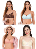 Transparent Strap Printed Padded Bra (Pack Of 4)