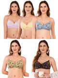 Transparent Strap Printed Padded Bra (Pack Of 5)