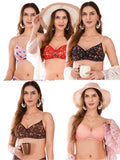 Transparent Strap Printed Padded Bra (Pack Of 5)