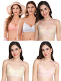 Transparent Strap Printed Padded Bra (Pack Of 5)