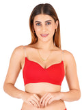 Women Everyday Padded Bra with Transparent And Bra Color Strap