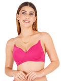 Women Everyday Padded Bra with Transparent And Bra Color Strap (VCTSSPB6305)