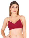 Women Everyday Padded Bra with Transparent And Bra Color Strap (VCTSSPB6308)