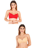 Women Everyday Padded Bra With Transparent With Bra Color Strap (Pack 2)