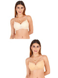 Women Everyday Padded Bra With Transparent With Bra Color Strap (Pack 2)