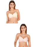 Women Everyday Padded Bra With Transparent With Bra Color Strap (Pack 2)