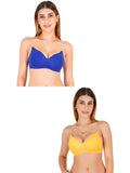 Women Everyday Padded Bra With Transparent With Bra Color Strap (Pack 2)