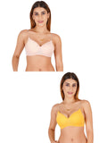 Women Everyday Padded Bra With Transparent With Bra Color Strap (Pack 2)