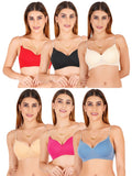 Women Everyday Padded Bra With Transparent With Bra Color Strap (Pack 6)