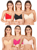 Women Everyday Padded Bra With Transparent With Bra Color Strap (Pack 6)