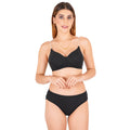 Padded Bra Panty Set With Transparent And Bra Color Strap (Pack Of 1)