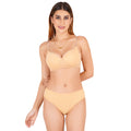 Padded Bra Panty Set With Transparent And Bra Color Strap (Pack Of 1)