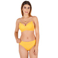 Padded Bra Panty Set With Transparent And Bra Color Strap (Pack Of 1)