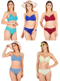 Padded Bra Panty Set With Transparent And Bra Color Strap (Pack Of 5)