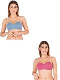 Half Cup Padded Bra With Transparent And Bra Color Strap (Pack Of 2)