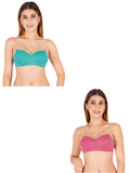 Half Cup Padded Bra With Transparent And Bra Color Strap (Pack Of 2)