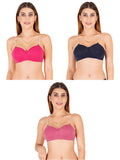 Half Cup Padded Bra With Transparent And Bra Color Strap (Pack Of 3)