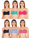 Half Cup Padded Bra With Transparent And Bra Color Strap (Pack Of 6)