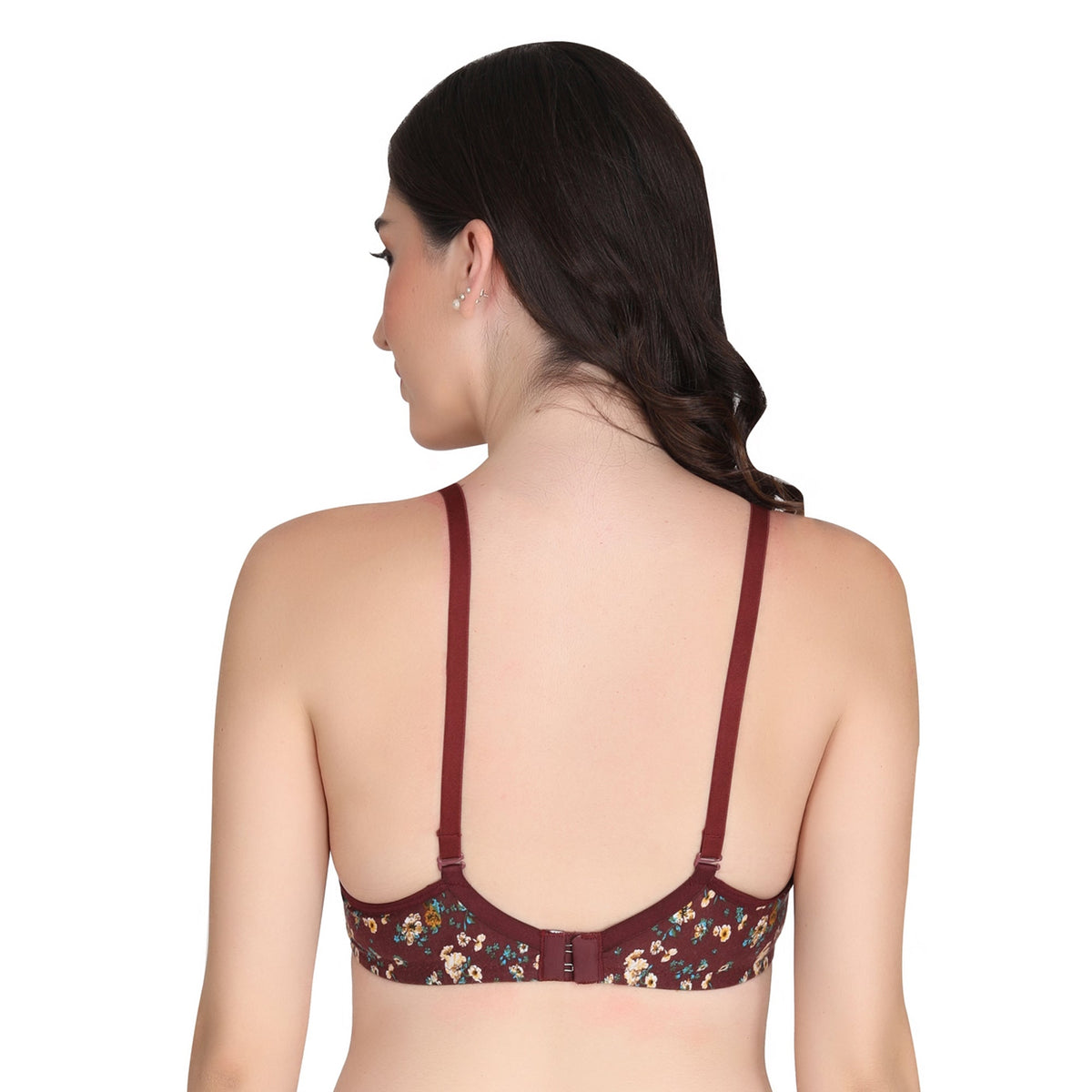 Liigne Dark Base Flower Printed Everyday Padded Bra - Liigne