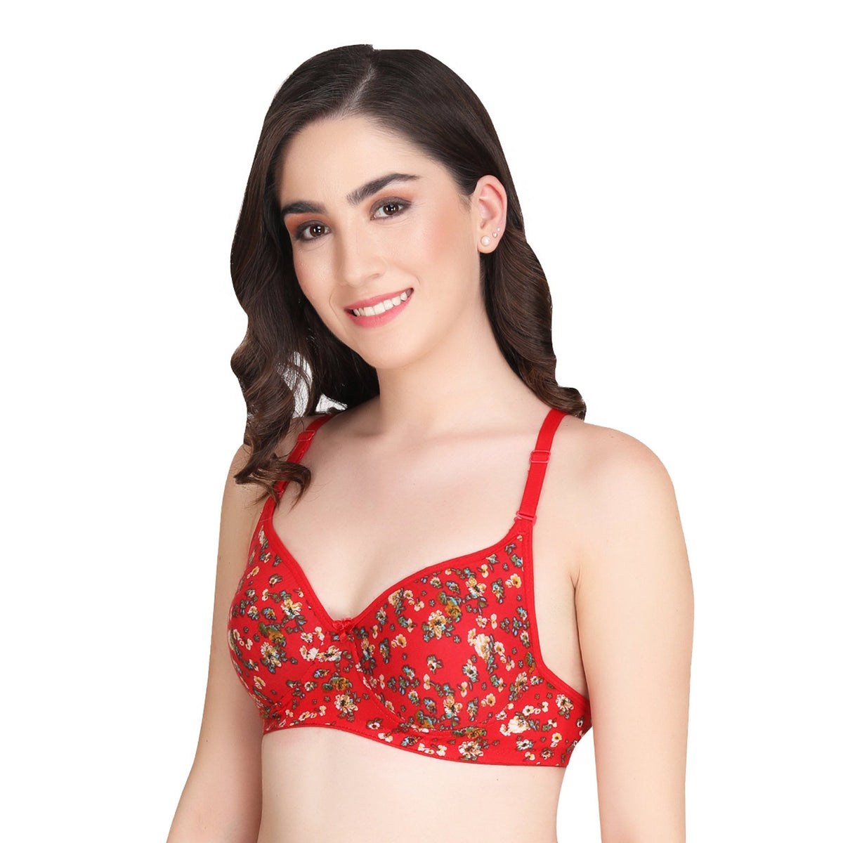 Liigne Dark Base Flower Printed Everyday Padded Bra - Liigne