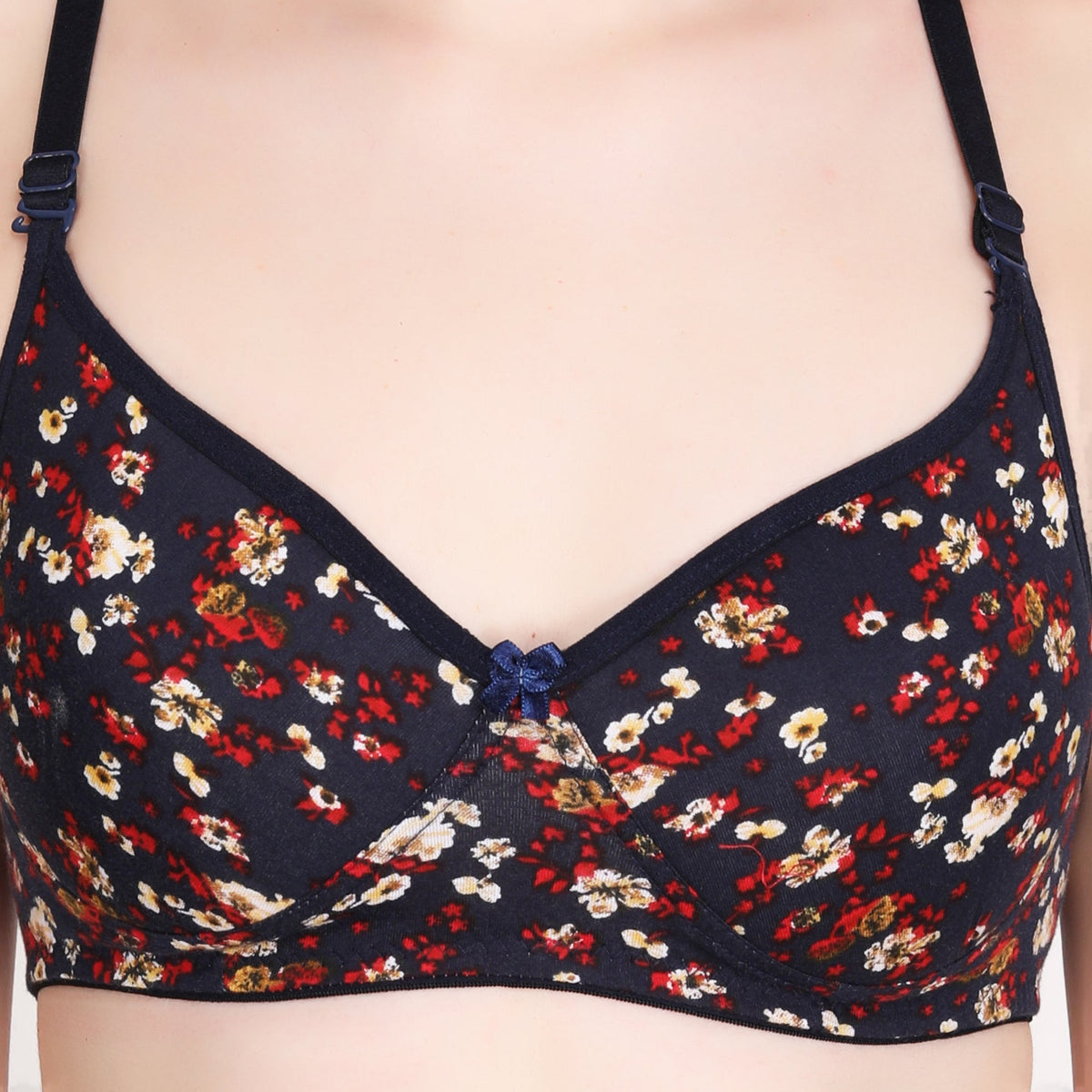 Liigne Dark Base Flower Printed Everyday Padded Bra - Liigne