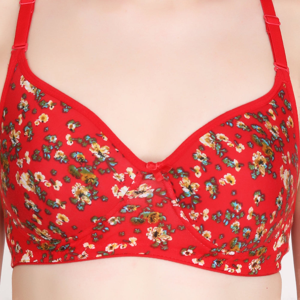 Liigne Dark Base Flower Printed Everyday Padded Bra - Liigne