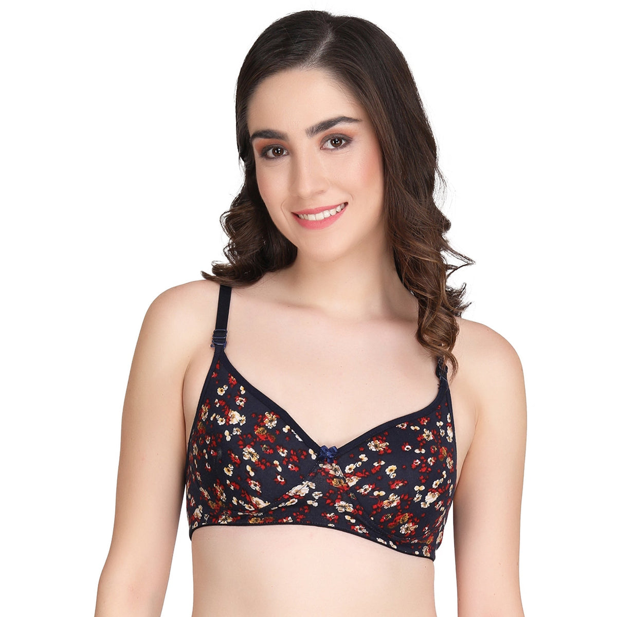 Liigne Dark Base Flower Printed Everyday Padded Bra - Liigne