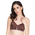 Liigne Dark Base Flower Printed Everyday Padded Bra - Liigne