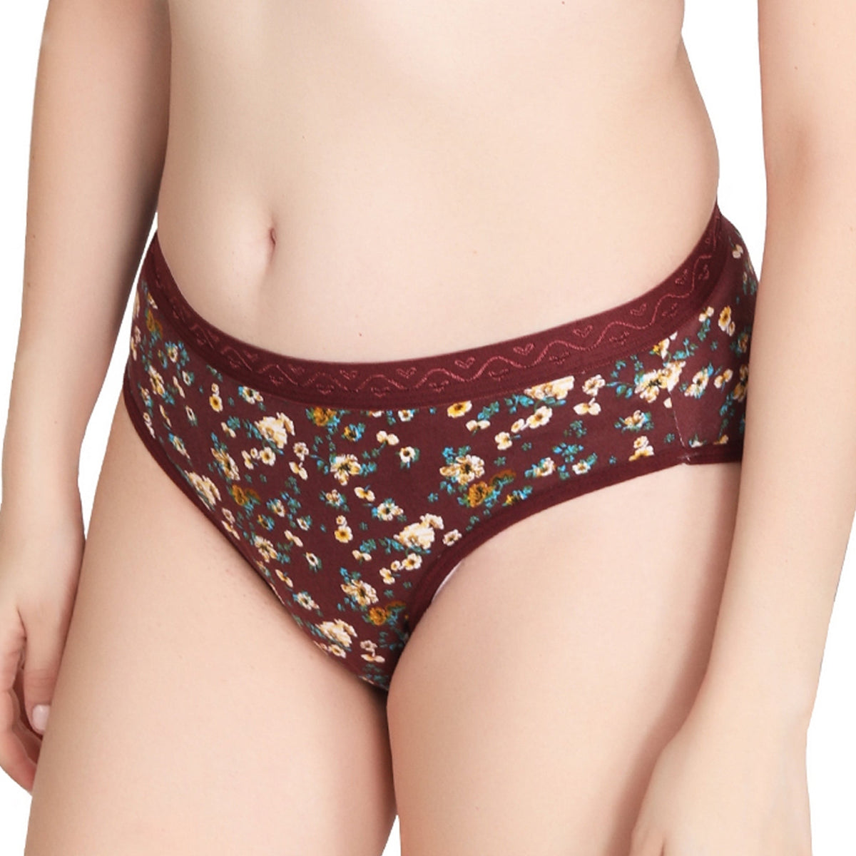 Liigne Dark Base Flower Printed Everyday Padded Panty - Liigne