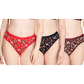 Liigne Dark Base Flower Printed Everyday Padded Panty (Pack Of 3) - Liigne