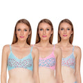 Liigne Flower Print Bra For Women (Pack Of 3) - Liigne