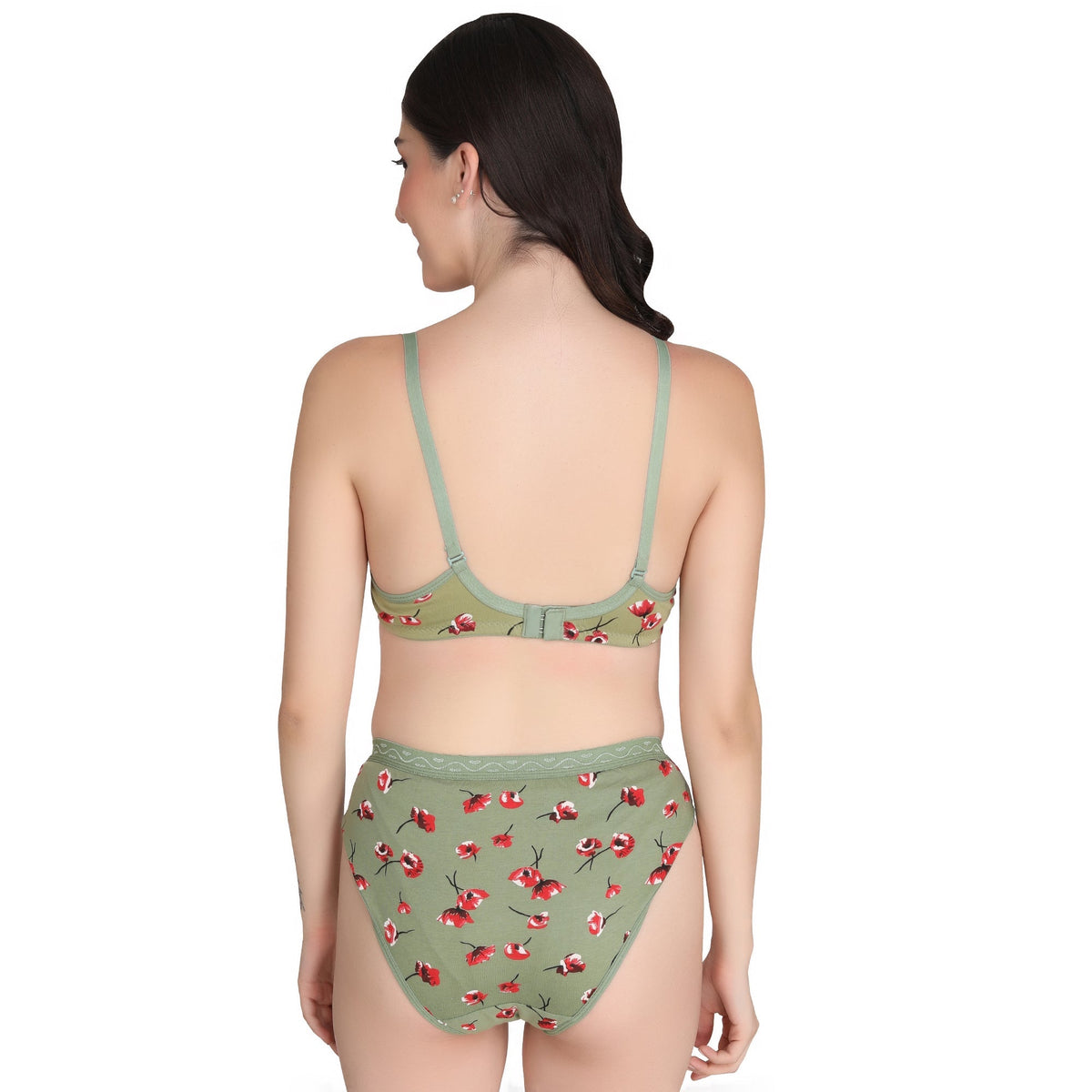 Liigne Flower Printed Everyday Padded Bra Panty Set - Liigne