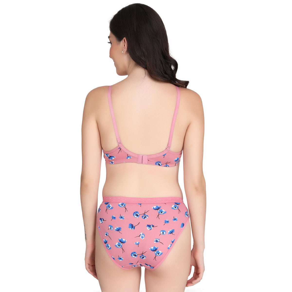 Liigne Flower Printed Everyday Padded Bra Panty Set - Liigne