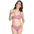 Liigne Flower Printed Everyday Padded Bra Panty Set - Liigne