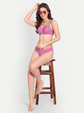 Liigne Flower Printed Women Everyday Padded Bra Panty Set - Liigne