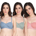 Liigne Half Cup Padded Everyday Bra For Women (Pack Of 3) - Liigne