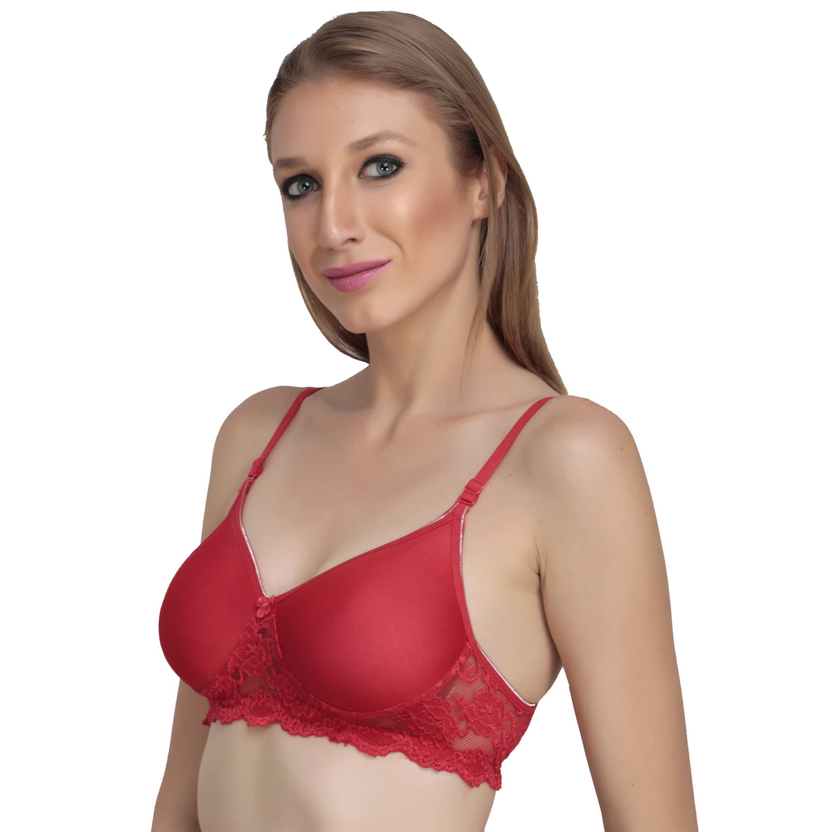 Liigne Padded Bra With Lace Design For Women - Liigne