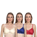 Liigne Padded Bra With Lace Design For Women(Pack Of 3) - Liigne