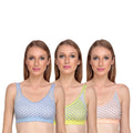 Liigne Polka Dot Sports Bra For Women (Pack Of 3) - Liigne