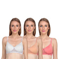 Liigne Small Flower Lace Design Bra Women (Pack Of 3) - Liigne