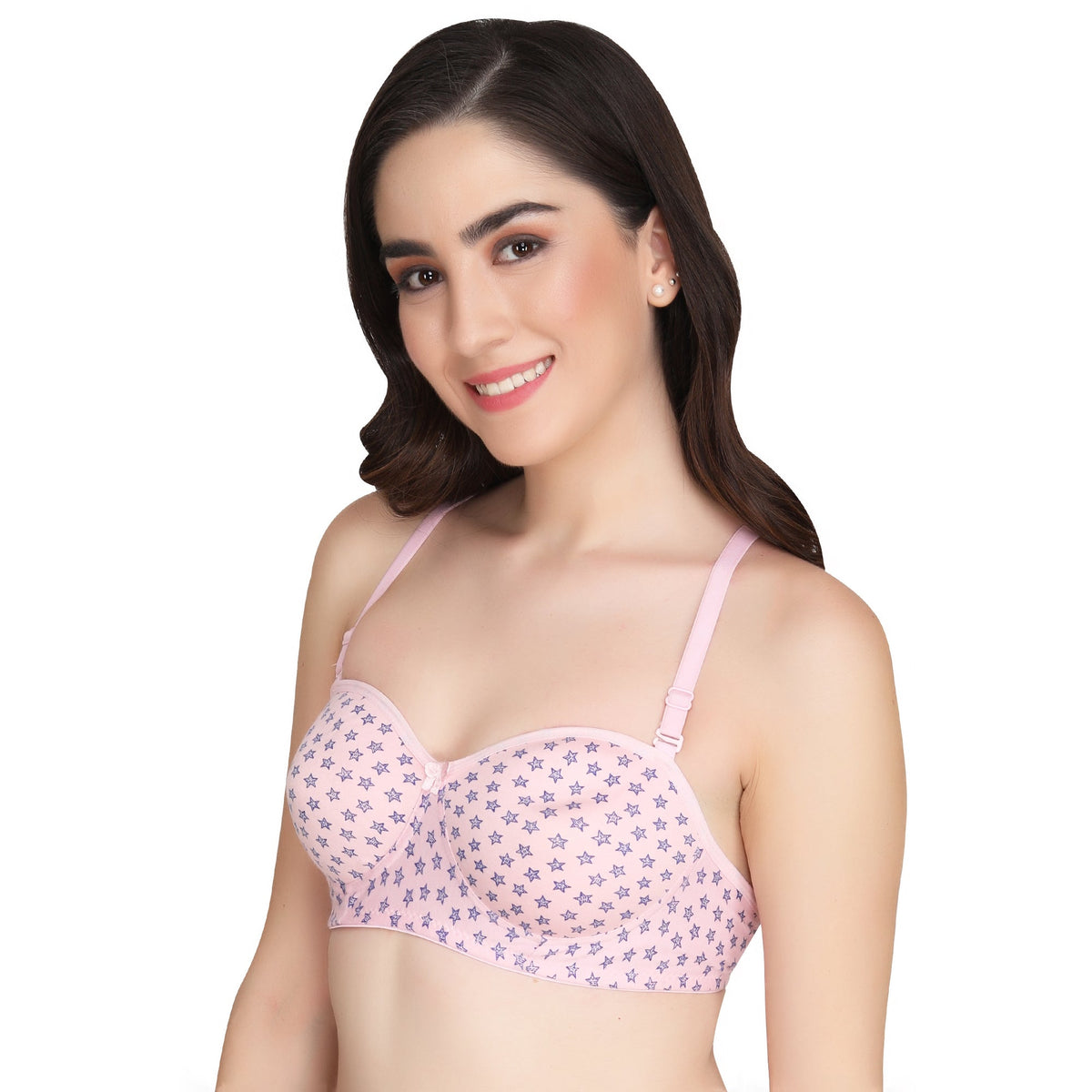 Liigne Star Print Half Cup Padded Everyday Bra For Women - Liigne