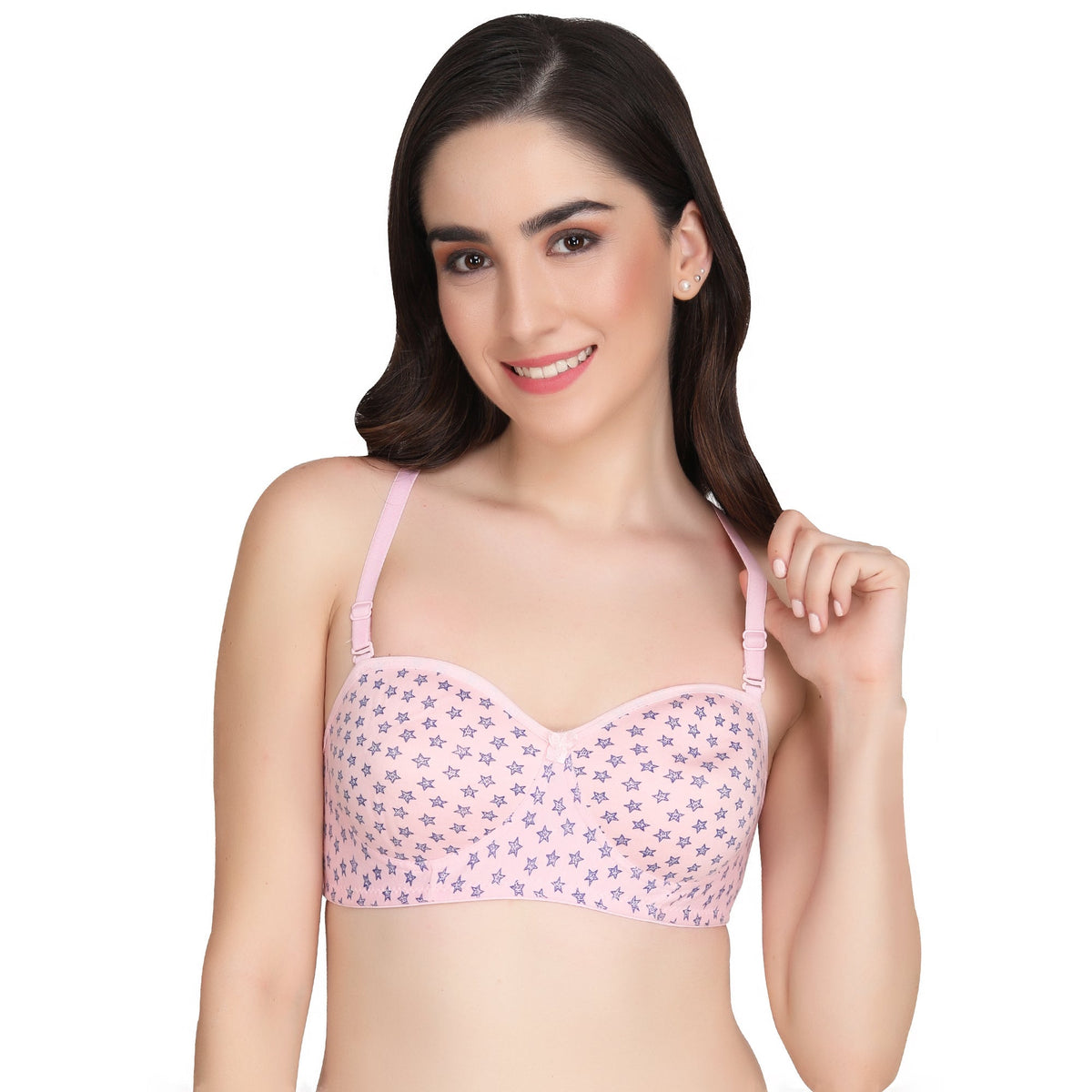 Liigne Star Print Half Cup Padded Everyday Bra For Women - Liigne