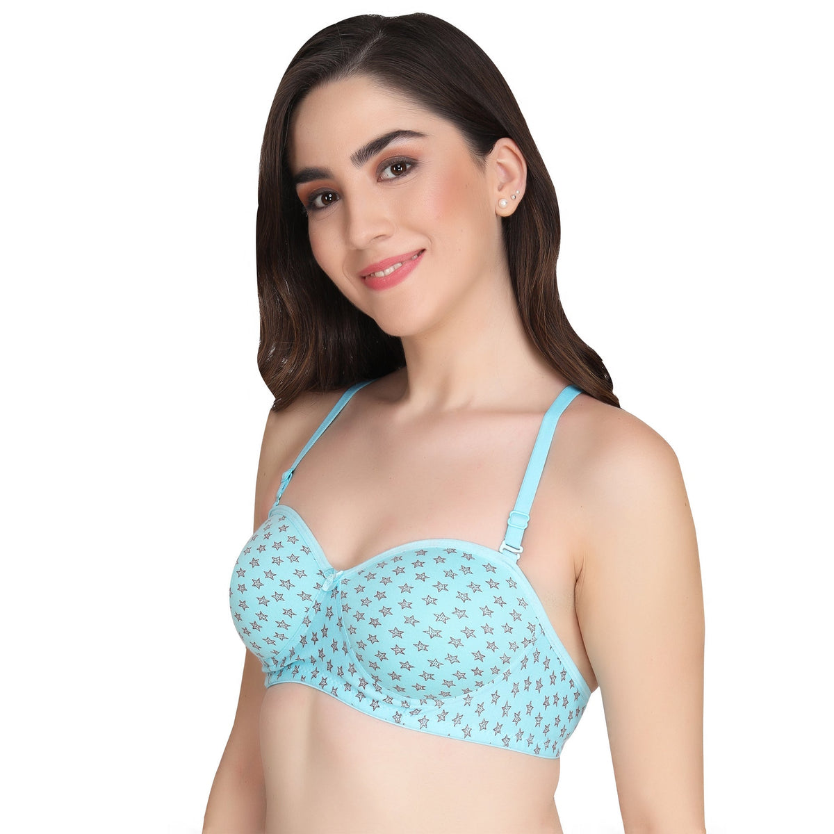 Liigne Star Print Half Cup Padded Everyday Bra For Women - Liigne