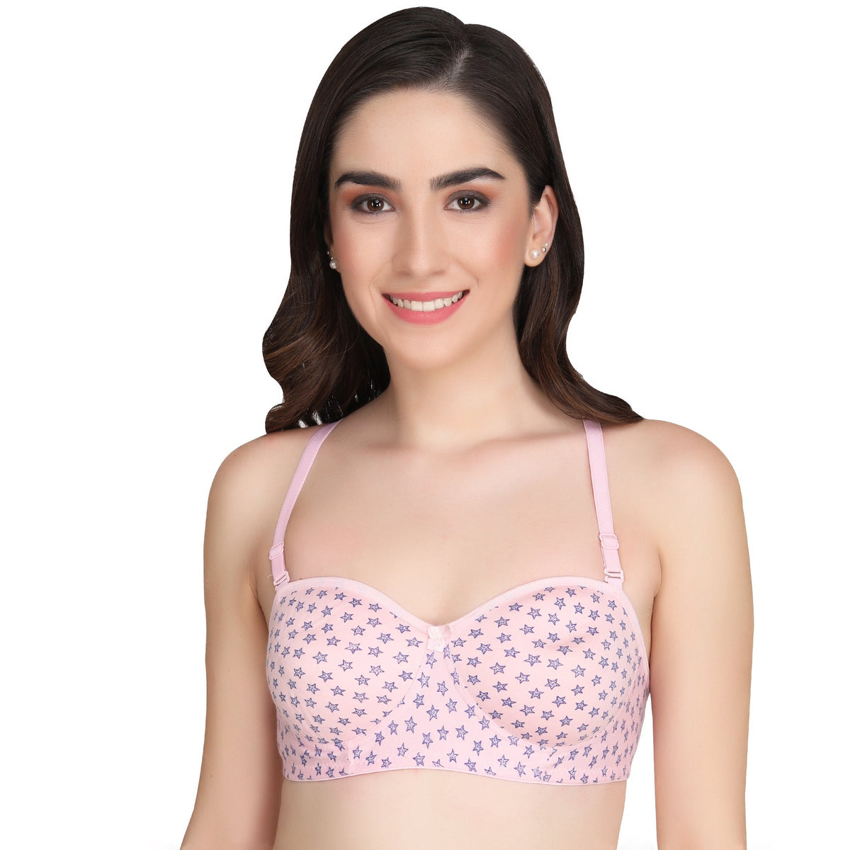 Liigne Star Print Half Cup Padded Everyday Bra For Women (Pack Of 3) - Liigne