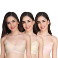 Liigne Transparent Strap Padded Bra For Women (Pack Of 3) - Liigne