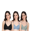 Liigne Women Everyday Non Padded Bra (Pack of 3) - Liigne