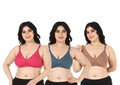 Liigne Women Plus Size Non Padded Bra For Women (Pack Of 3) - Liigne