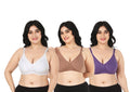 Liigne Women Plus Size Non Padded Bra For Women (Pack Of 3) - Liigne