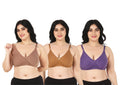 Liigne Women Plus Size Non Padded Bra For Women (Pack Of 3) - Liigne